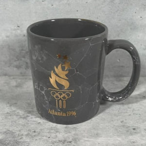 VTG 1996 Official Atlanta Olympics Games Coffee Mug Sports Gold Leaf Torch‎